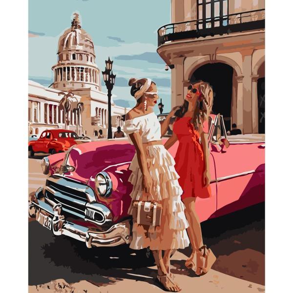 Картина за номерами Strateg Міста/Люди Подруги на прогулянці 40х50 см в термопакеті (VA-1922-mt)