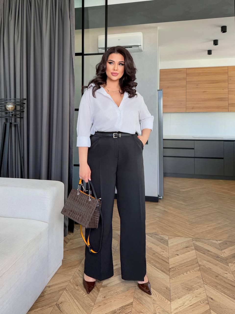 Брюки жіночі класичні р. 56 Чорний (Арт: 72901/1-2) - фото 2 Брюки жіночі класичні р. 56 Чорний (Арт: 72901/1-2) - фото 2