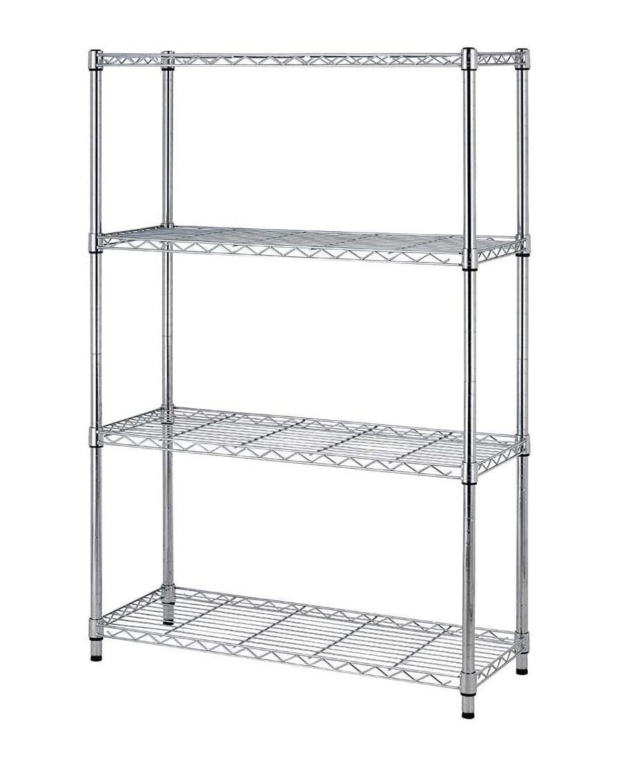 Стеллаж металлический хромированный на 4 полки 90x45x152 см (6L83618460)