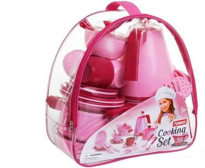 Ігровий набір посуду ЮНІКА Cooking Set 39 пр. Рожевий (IG-173-N-60)