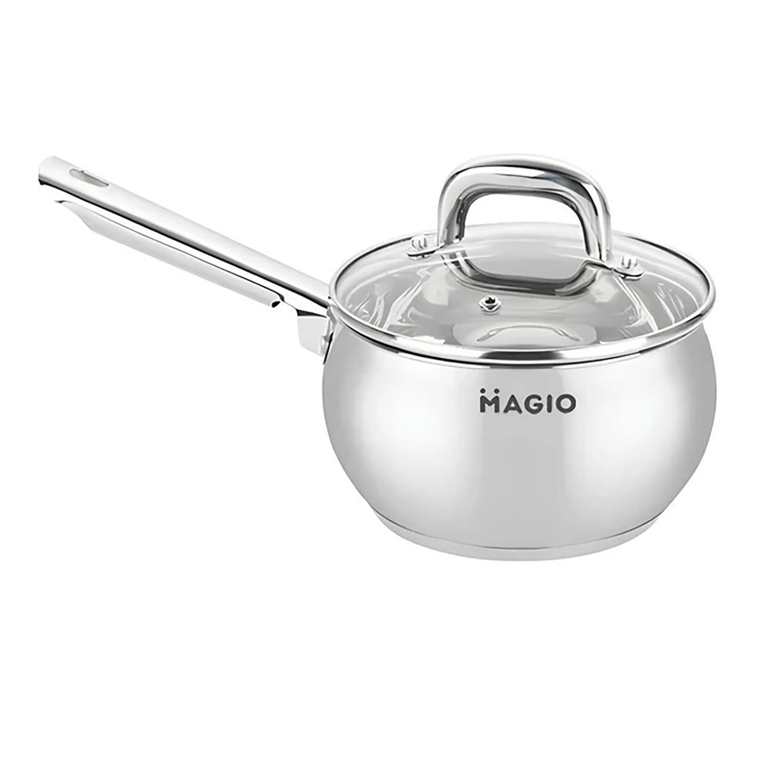 Ковш Magio из нержавеющей стали/стеклянная крышка 1,9 л (88363)