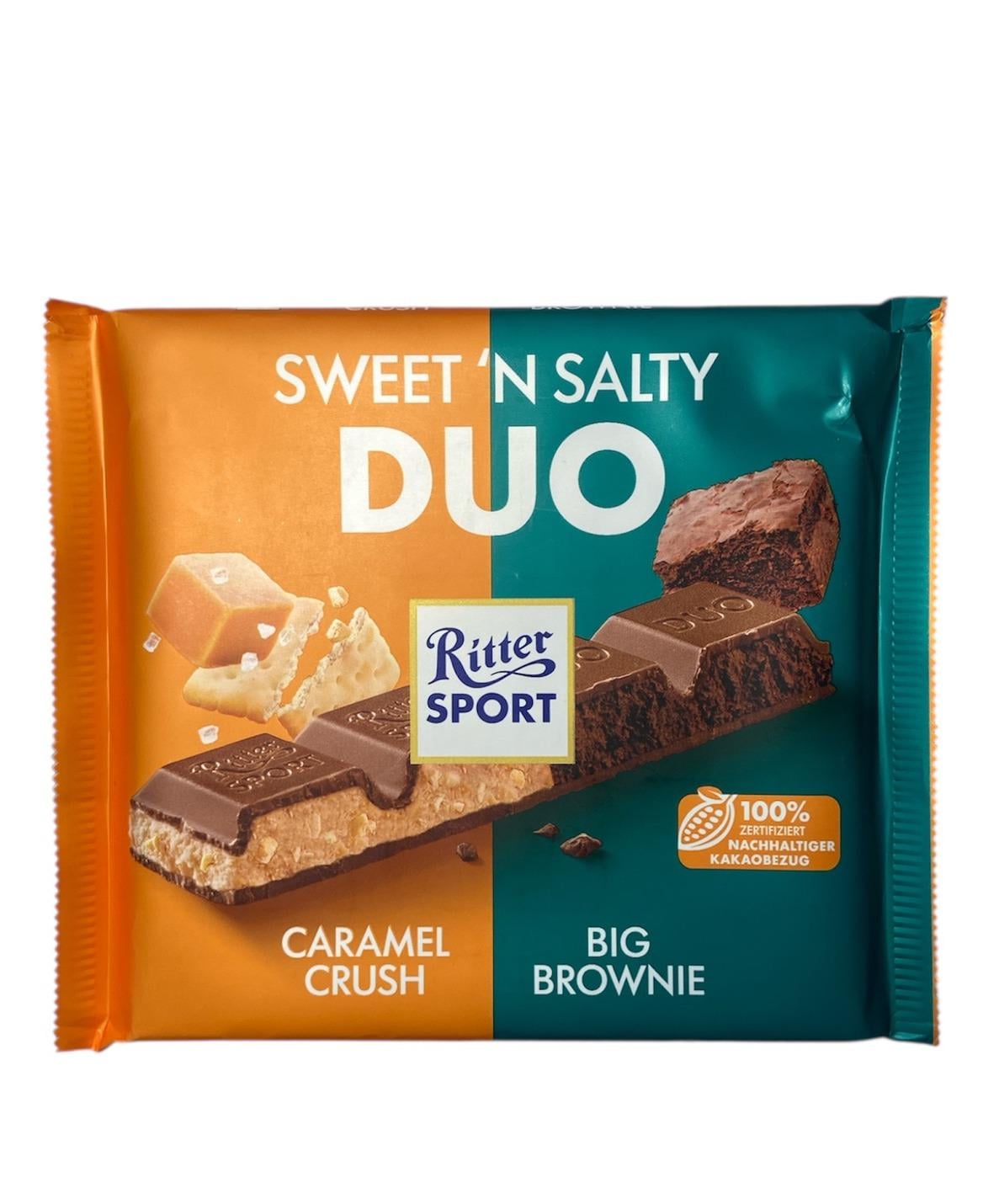 Шоколад Ritter Sport Sweet'n Salty Duo молочный Соленая Карамель и Брауни 218 г (60855)