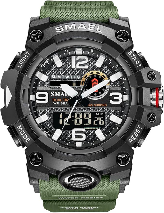 Часы наручные Smael 8035 с двойным дисплеем Army Green (17780)