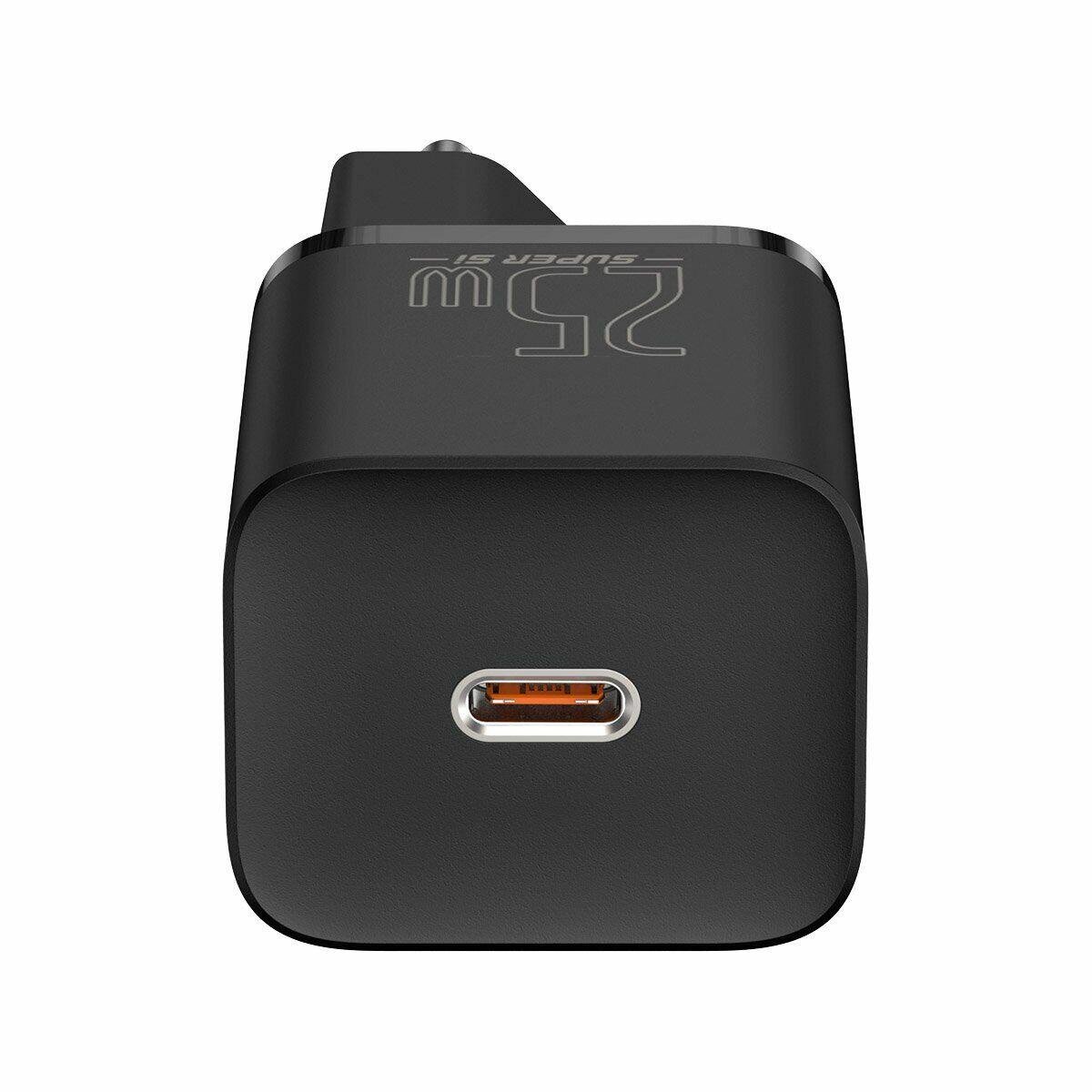 Адаптер мережевий BASEUS CCSP020101 Super Si Quick Charger 1C 25 W EU Type-C Black (564176) - фото 4