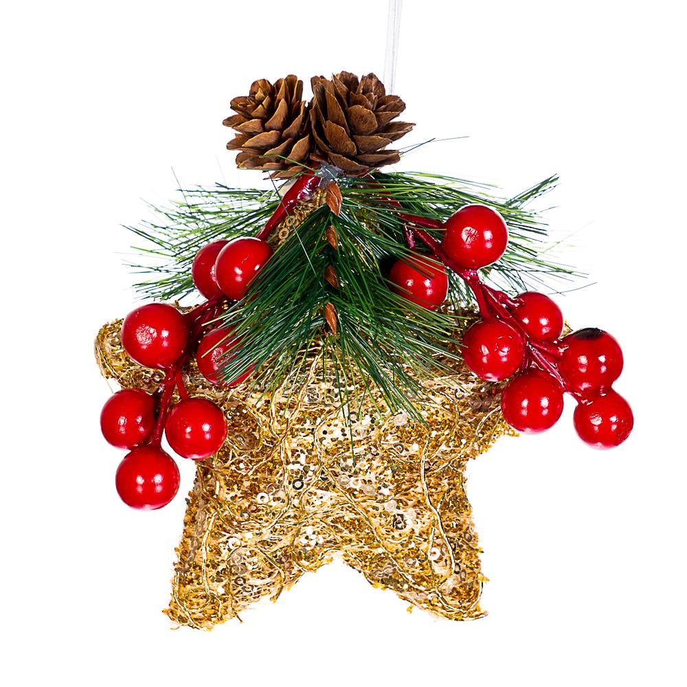 Іграшка на ялинку Elisey зірка Золотий (NH-106-K-82)