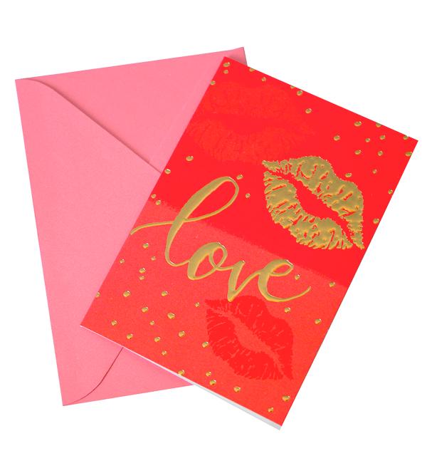 Открытка с конвертом для влюбленных Love Red (52075)