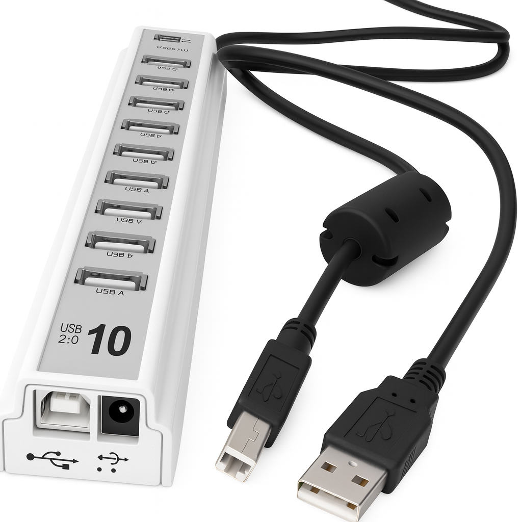 Хаб USB 10 портов разветвитель активен (521319)