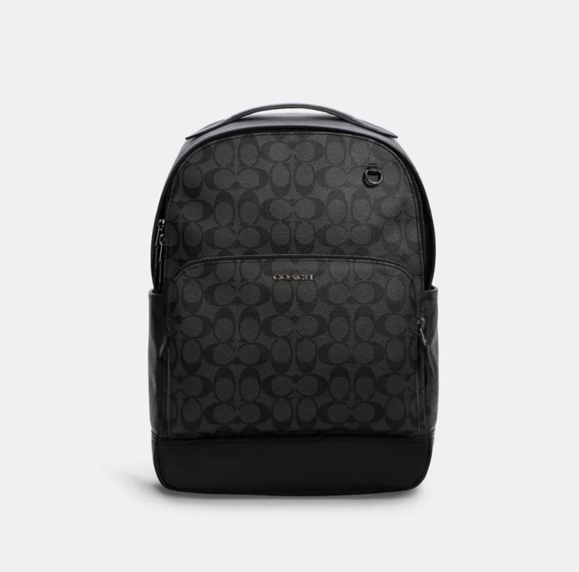 Рюкзак кожаный Coach Graham Backpack In Signature Canvas C2935 Серый (419986)