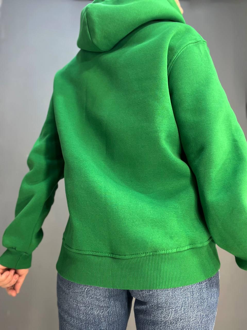 Толстовка жіноча PEPPER MINT 24-02 на блискавці з капюшоном утеплена M-L Зелений (977) - фото 2