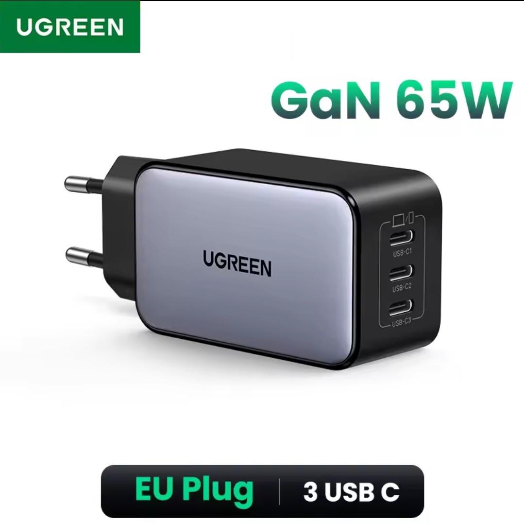 Зарядний пристрій мережевий UGREEN 65W GaN Fast Charger 3-Port Type-C (25397382) - фото 11
