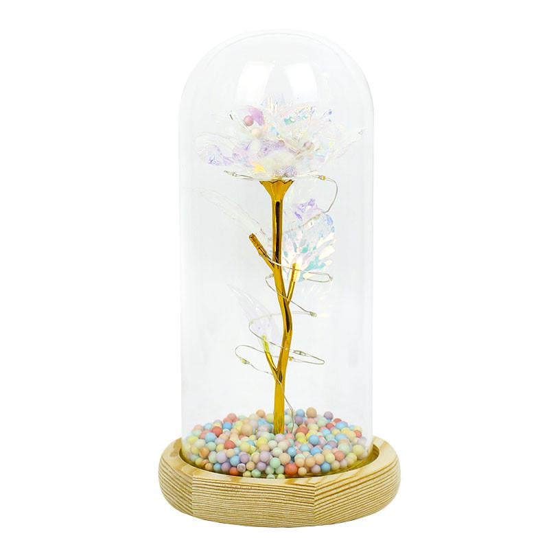 Роза в колбе Lesko 24К KY-1125 с LED подсветкой