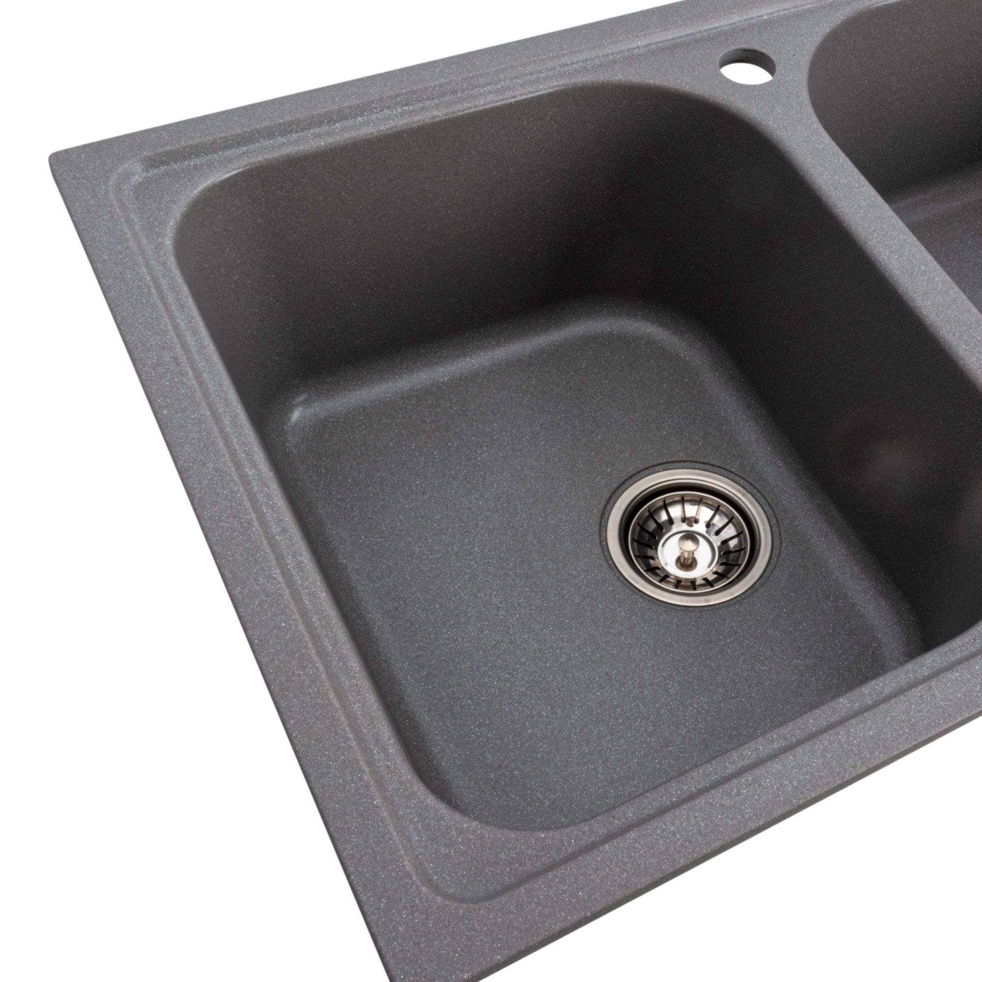 Мойка для кухни гранитная Platinum 7950 Equatoria матовый Серый муссон - фото 5 Мойка для кухни гранитная Platinum 7950 Equatoria матовый Серый муссон - фото 5