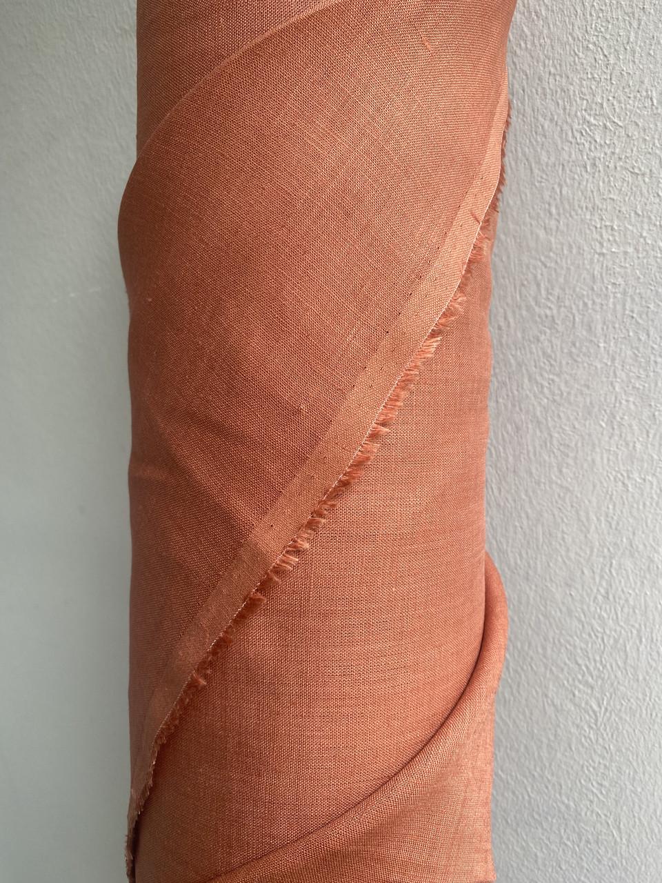 Ткань рубашечно-платьевая LINEN PLUS 100% лен 143 см 1682 Терракотовый - фото 8