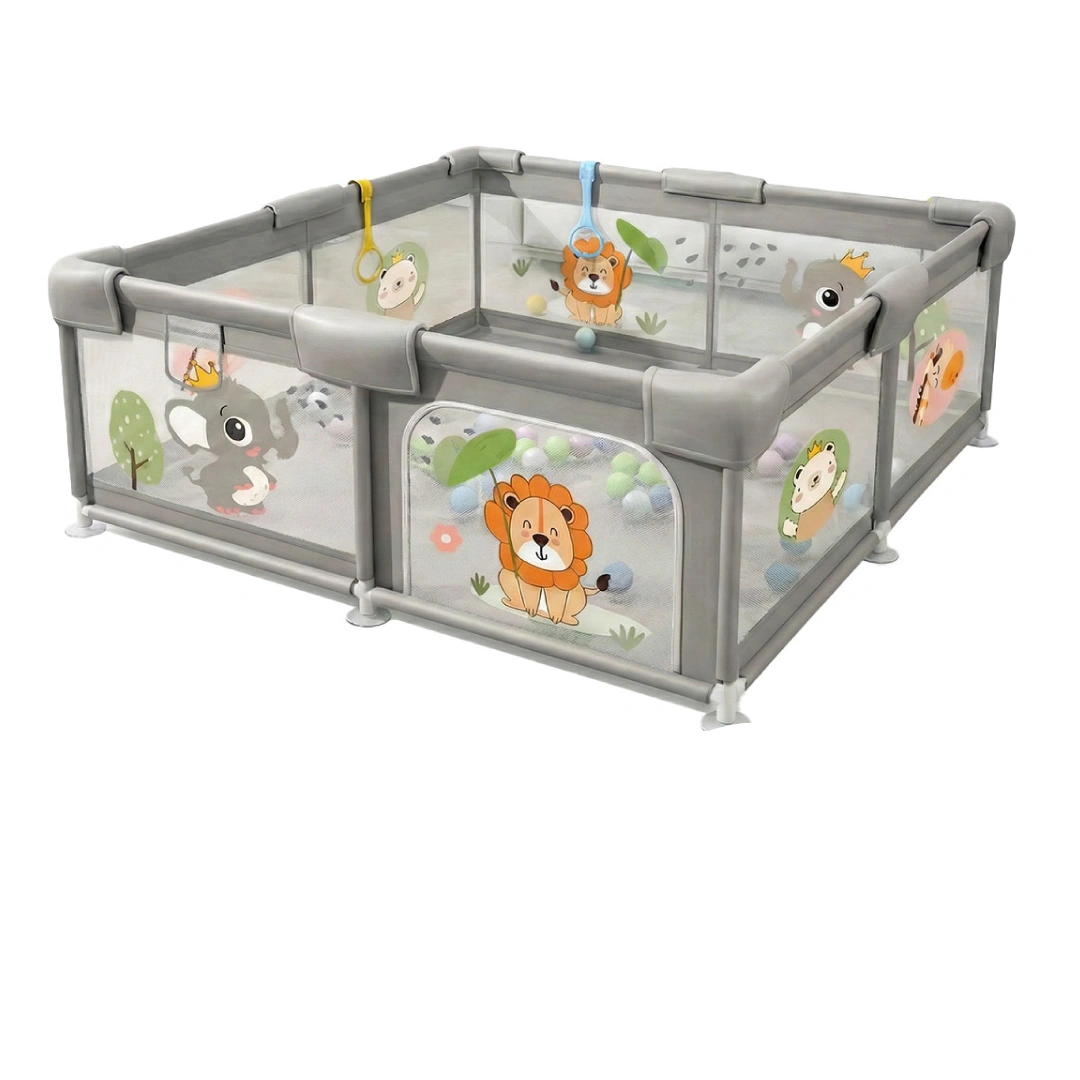 Детский манеж LEOBRO «Король леса» с кольцами для подтягиваний и мячами 180x200 см (LB-1010)