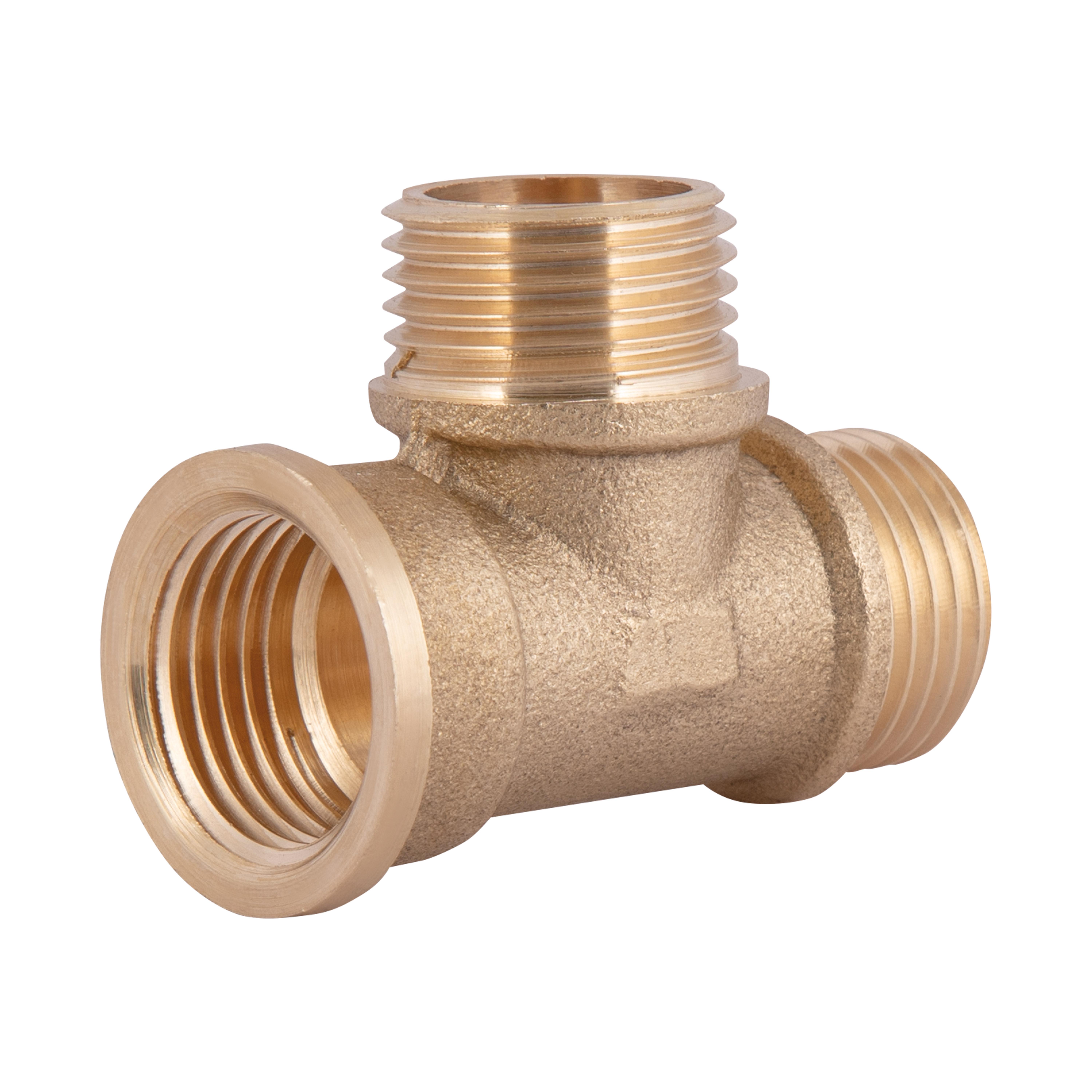 Тройник латунный Thermo Alliance Standart 1/2" ВЗЗ Желтый (SD41415)