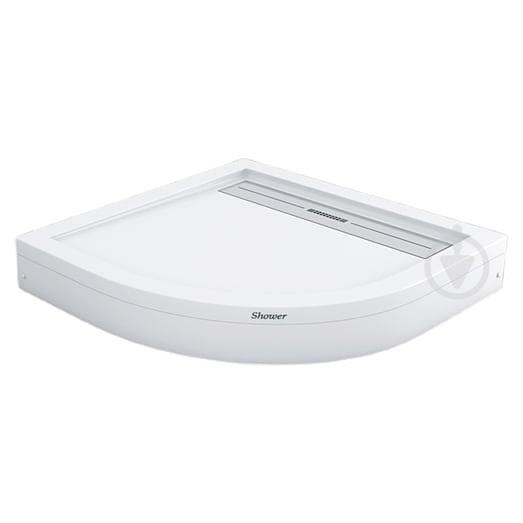 Душевой поддон Shower Drop полукруглый акриловый с панелью каркасом ножками 90x90x15 см (13568213)