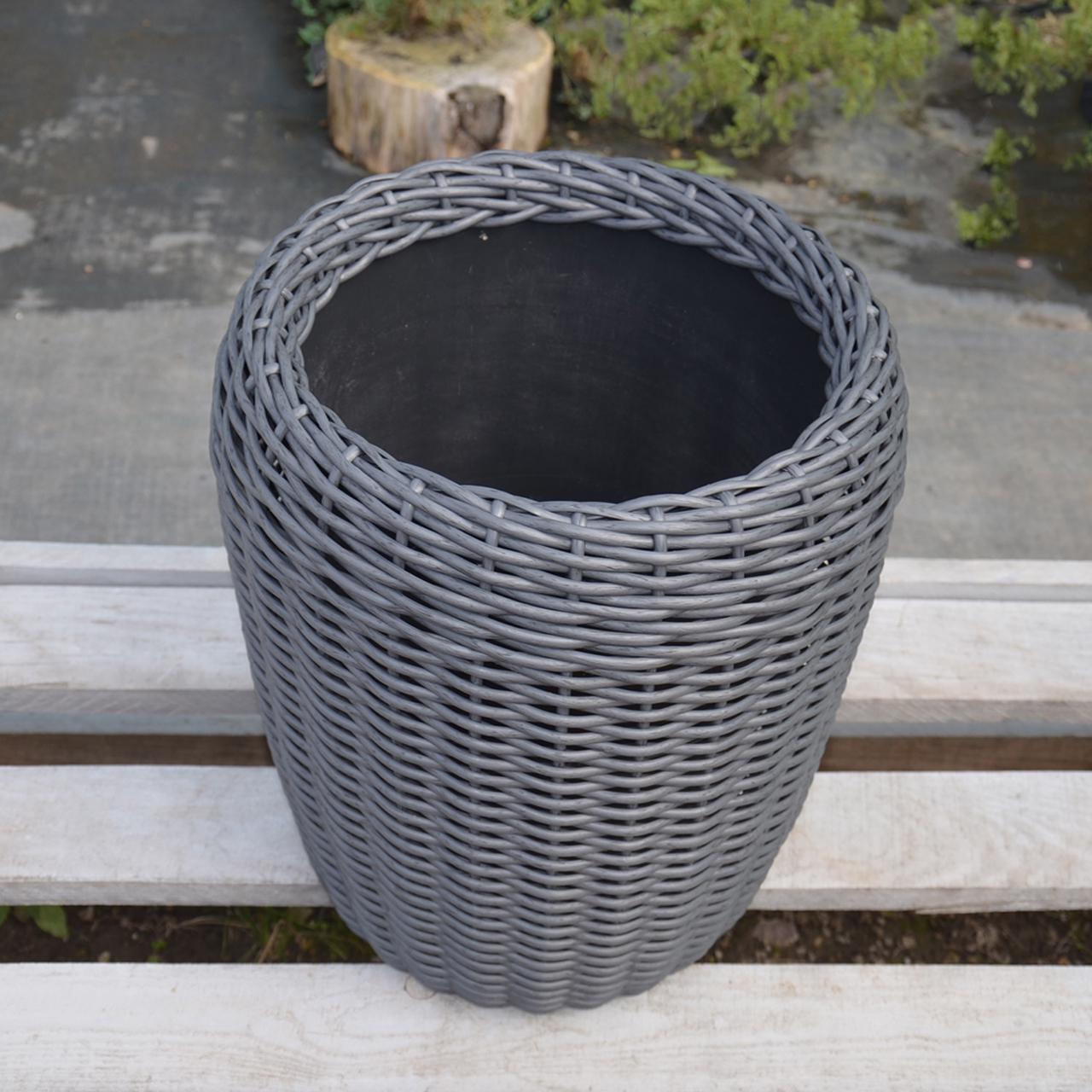 Кашпо високе для квітів та рослин з штучного ротангу/ручної роботи 16 л Графитовий - фото 4 Кашпо високе для квітів та рослин з штучного ротангу/ручної роботи 16 л Графитовий - фото 4