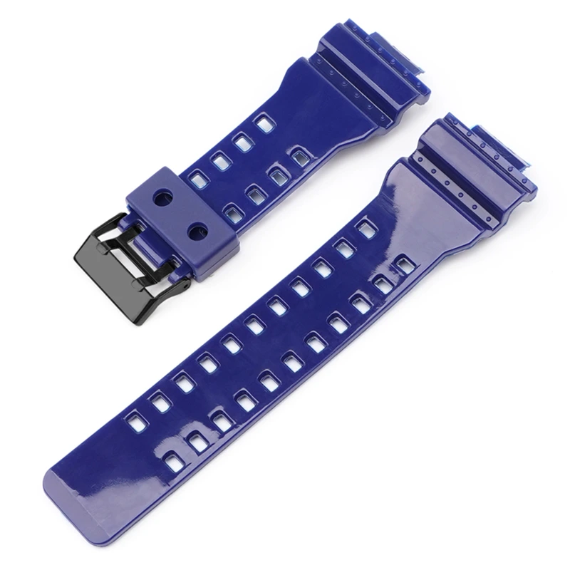 Ремінець для Casio G-Shock GA-100/110/120 Dark Blue-Glossy BK (4041)