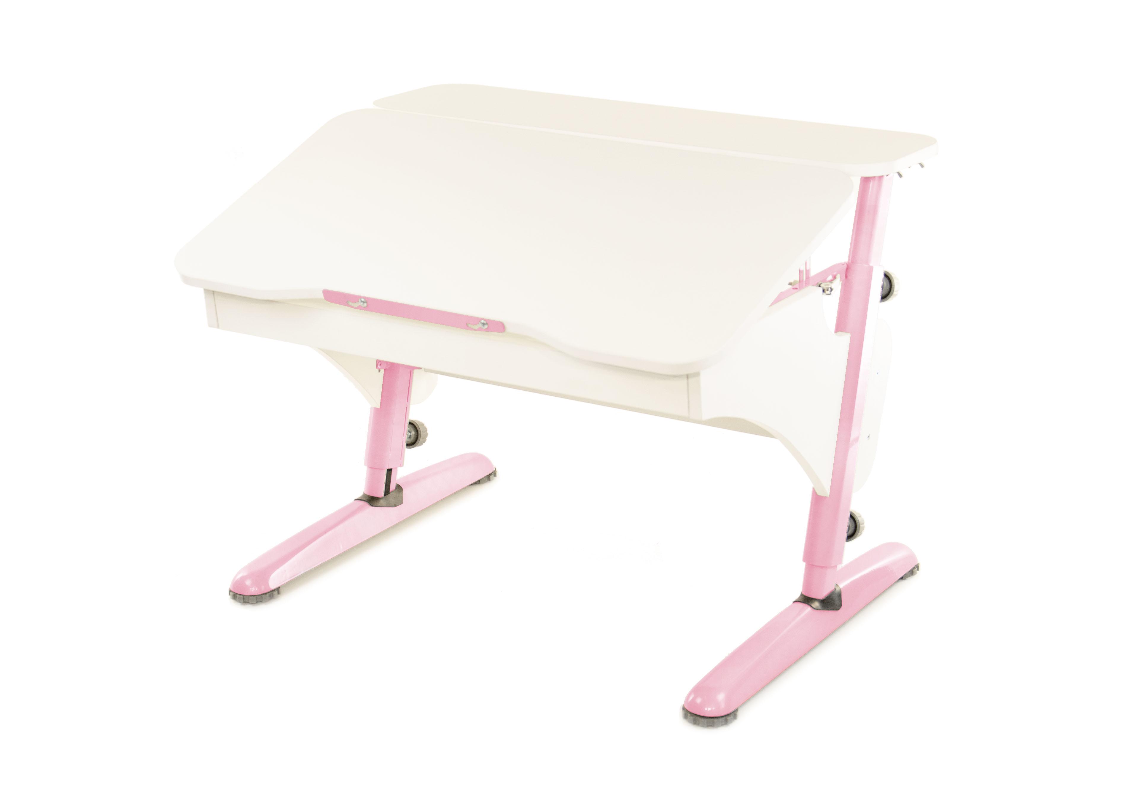 Парта детская Pondi Эргономик Белый/Розовый