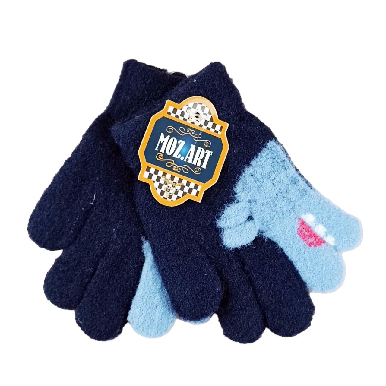 Перчатки детские Дино с начесом 2,5-5 года Темно-синий (47434)