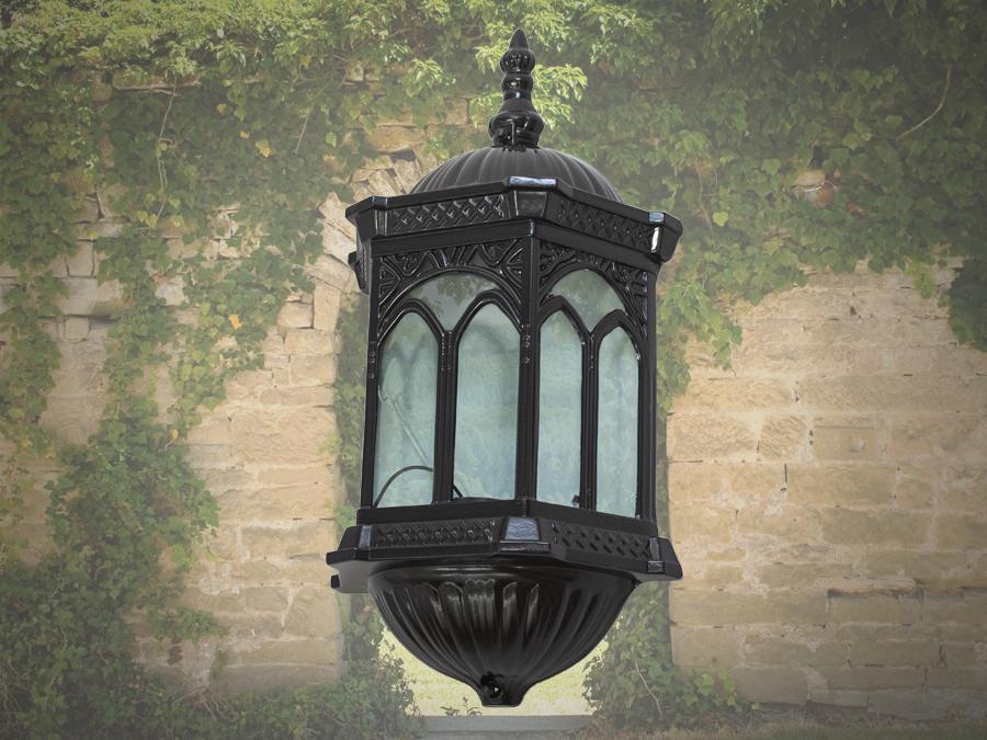 Садовий світильник настінний з цоколем Е27 (DJ018-M-WB BK) - фото 2