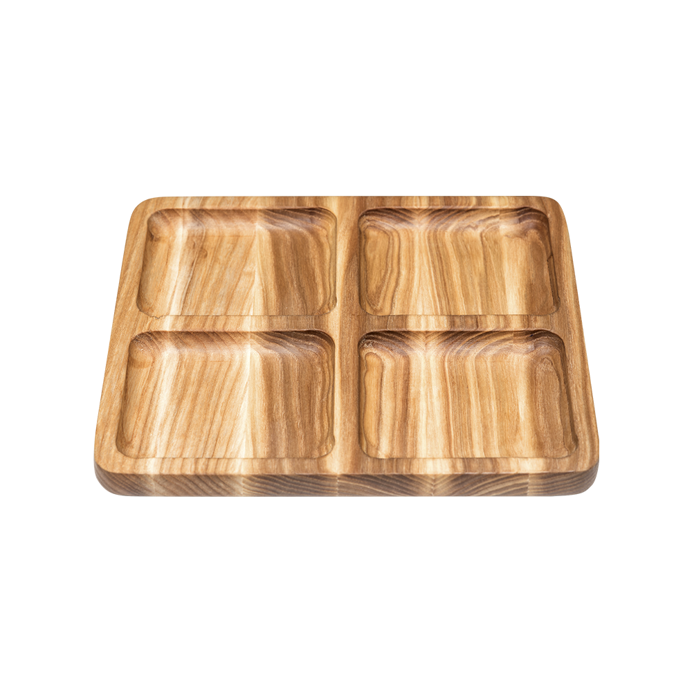 Менажниця дерев'яна Woodstuff Органайзер на 4 поділки 20х23 см (wds_0042)