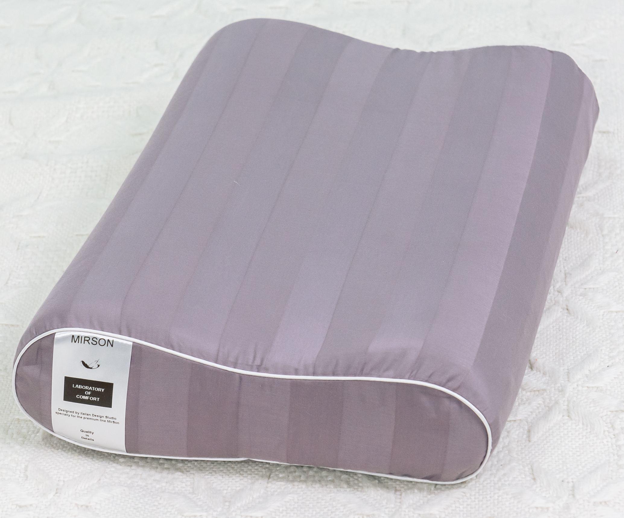 Подушка ортопедическая MirSon №6088 Noble stripe Peony 49х32х10,5 см (2200003262421)