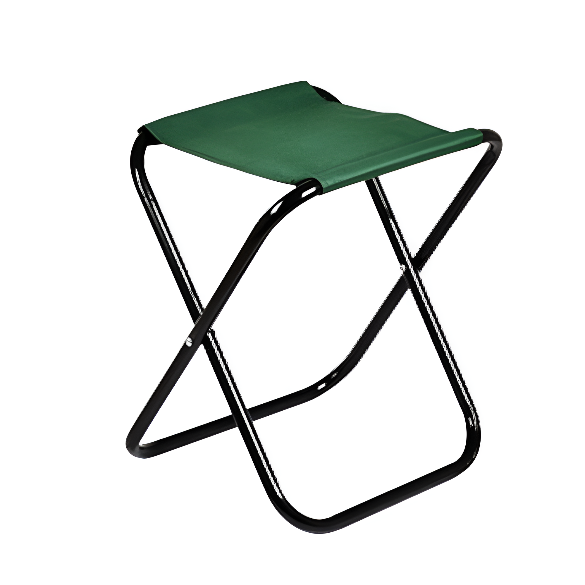 Розкладний табурет туристичний для риболовлі Stenson MH-3073L з металу та поліестеру, зелено-чорний, розміри 32×26×37 см