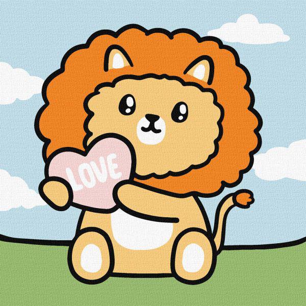 Картина по номерам Идейка Очаровательный лев 18х18 см (Id-KHO6224)