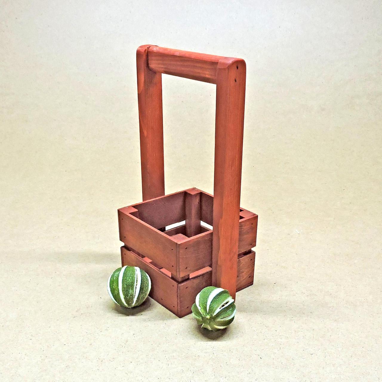 Корзинка подарочная из дерева Шервуд 12х12 см Коралл (ПДК-0021114)