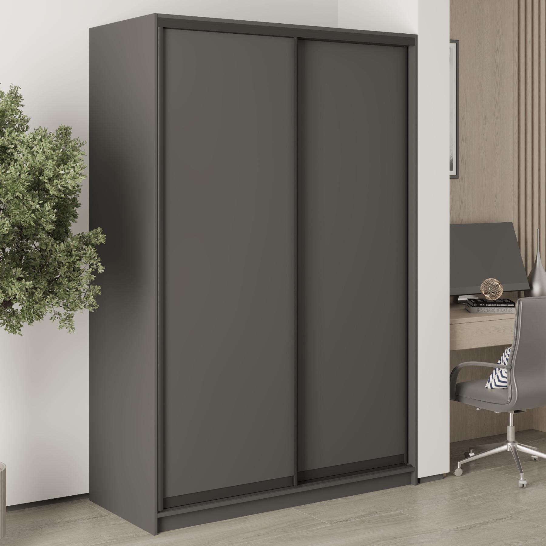 Шкаф-купе двухдверный MebelStar Стандарт BG 2 ДСП 140x45x210 см Антрацит (MBS-10826) Шкаф-купе двухдверный MebelStar Стандарт BG 2 ДСП 140x45x210 см Антрацит (MBS-10826)