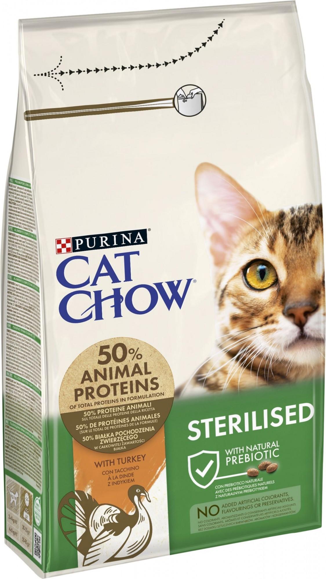 Сухой корм Purina Cat Chow Sterilized для стерилизованных котов с индейкой 1,5 кг (7613287329516) - фото 2 Сухой корм Purina Cat Chow Sterilized для стерилизованных котов с индейкой 1,5 кг (7613287329516) - фото 2