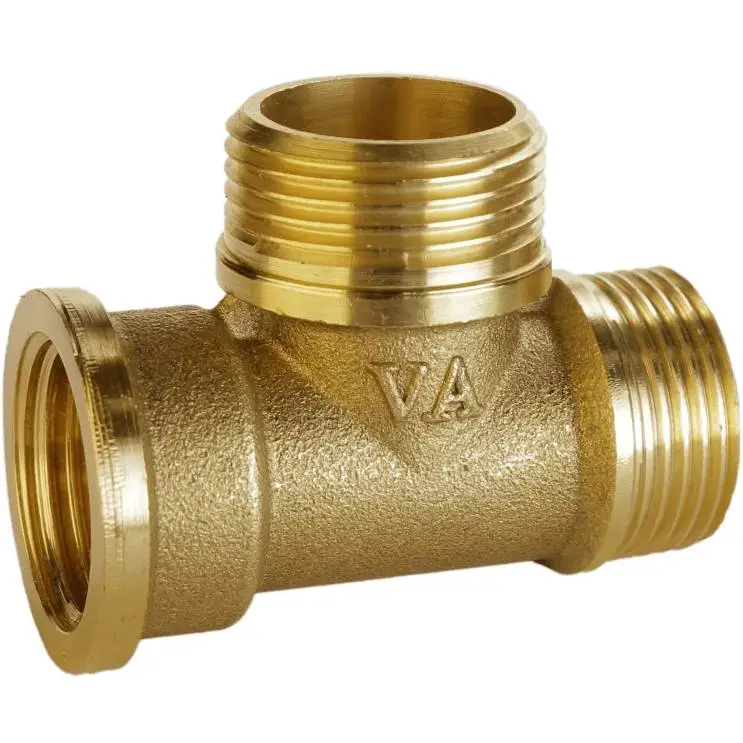 Тройник латунный VA 1" ВРх1" ЗРх1" ЗР штампованный (А0272А)