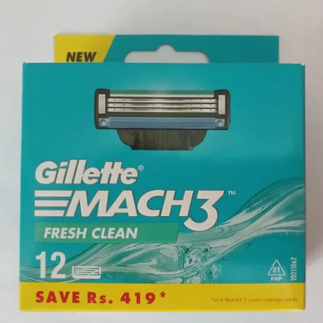 Змінні картриджі для гоління чоловічі GILLETTE Mach 3 Fresh Clean 12 шт. (32451456)
