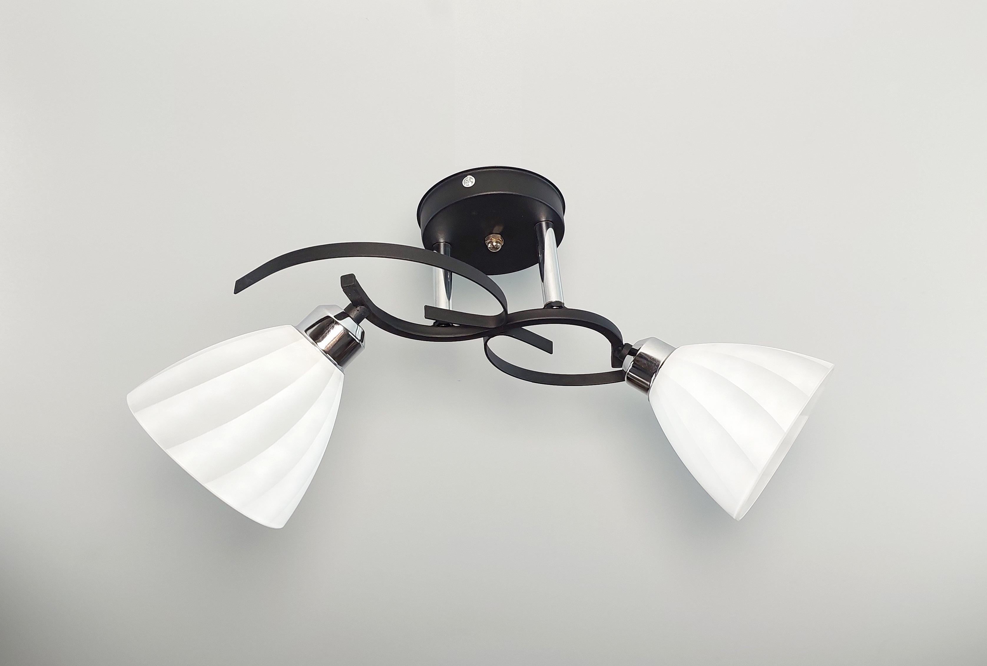 Люстра потолочная 3222/2 на два плафона металлическая Черный