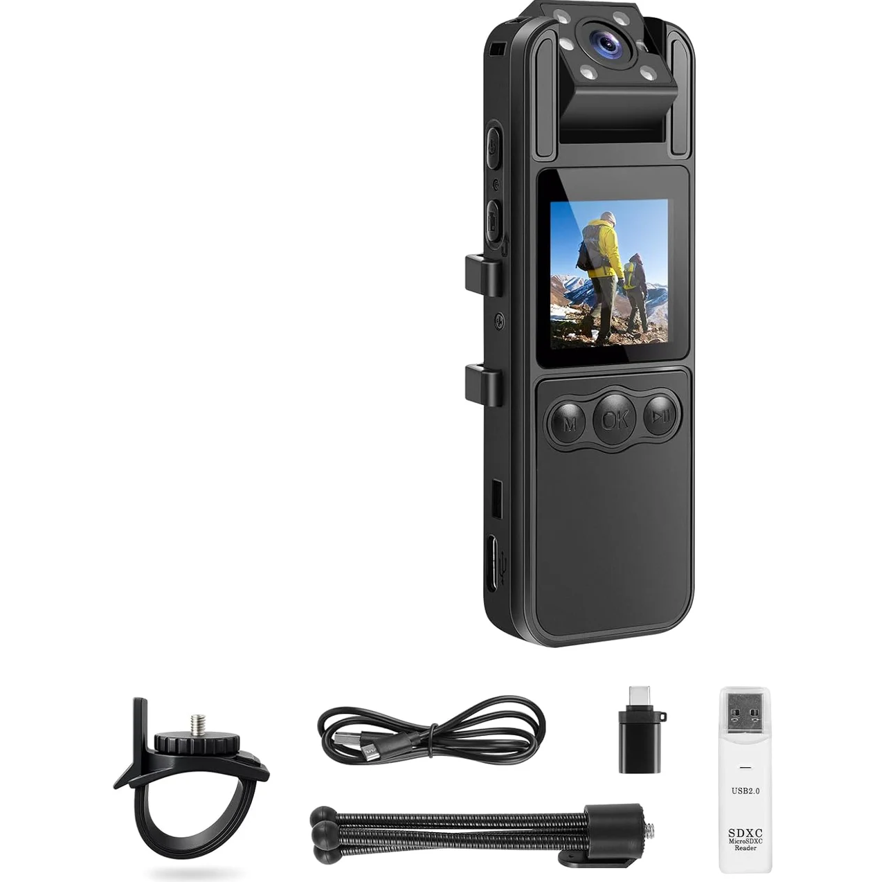 Екшн-камера нагрудна SPIKECAM Z9 64 GB 1080P нічне бачення/SOS-сигнал (3017740344)