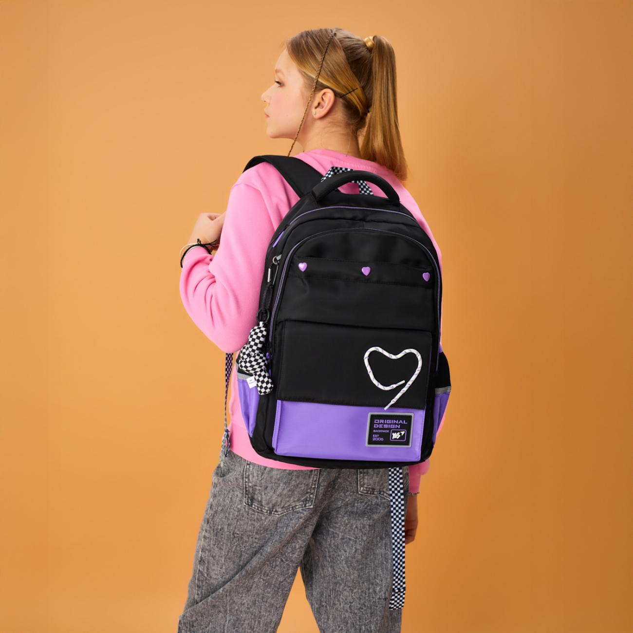 Шкільний рюкзак YES Purple Hearts TS-48 з ортопедичною спинкою (559923/995098) - фото 9 Шкільний рюкзак YES Purple Hearts TS-48 з ортопедичною спинкою (559923/995098) - фото 9