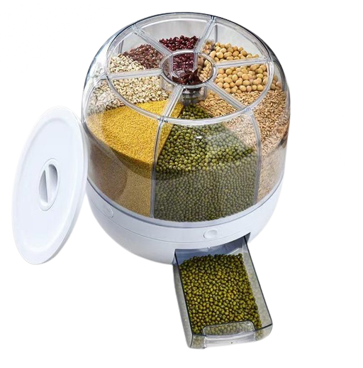 Диспенсер для хранения круп с дозатором 6 отделений 360° (GR-444)