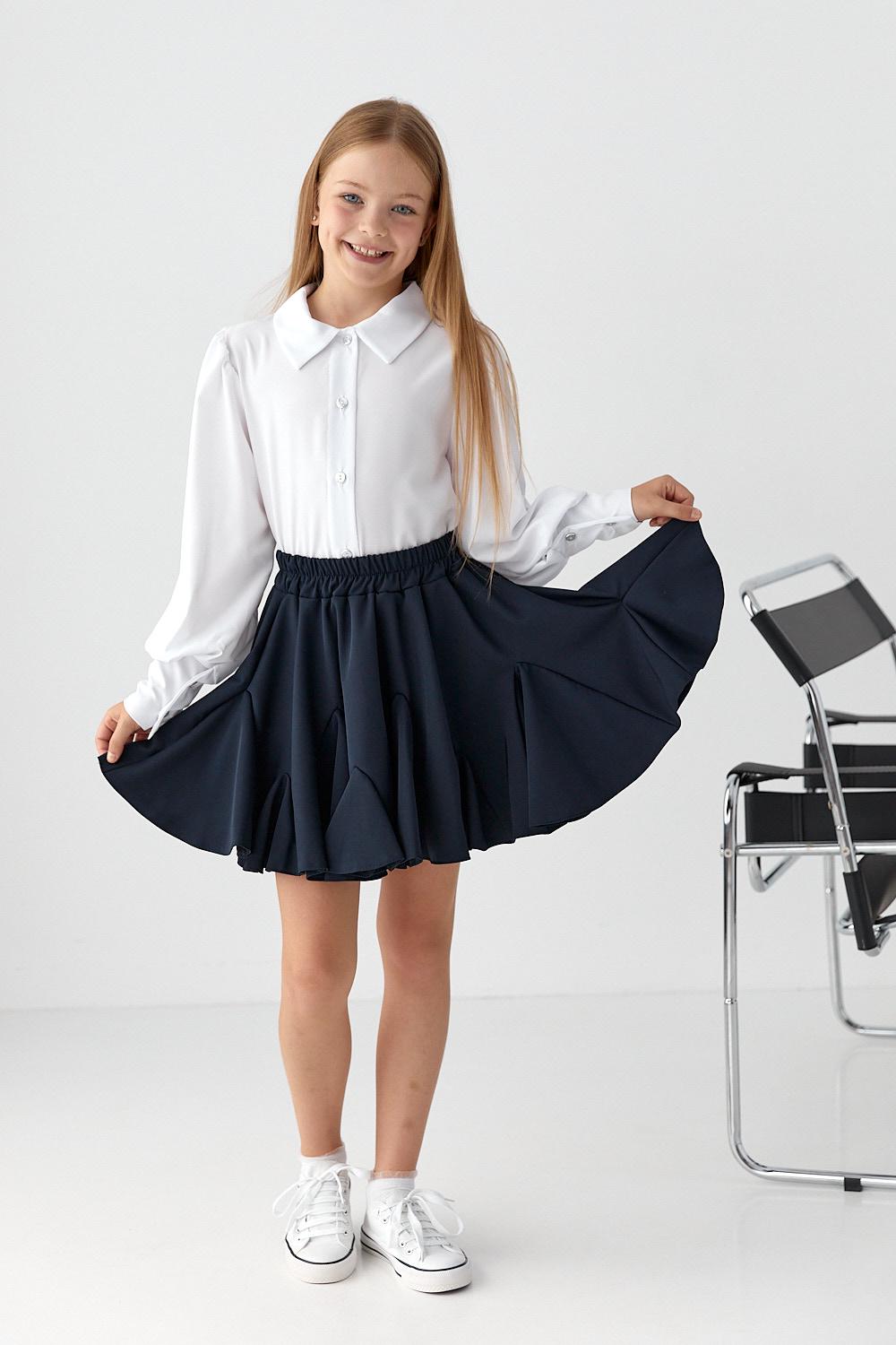 Блузка школьная для девочки 140 см Белый (127215) - фото 1 Блузка школьная для девочки 140 см Белый (127215) - фото 1