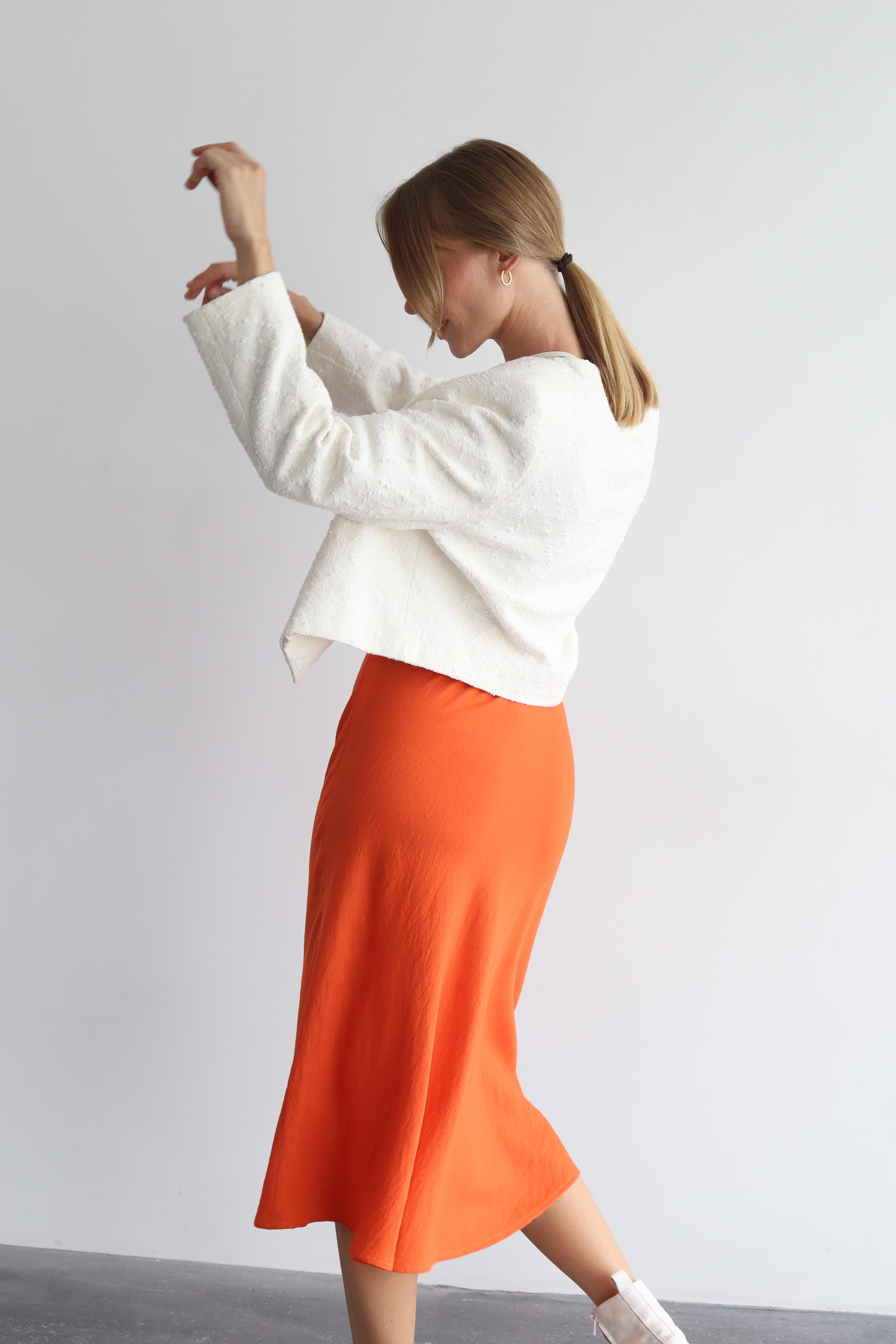 Спідниця-трапеція міді Дика Спідниця L Помаранчевий (3015) - фото 6