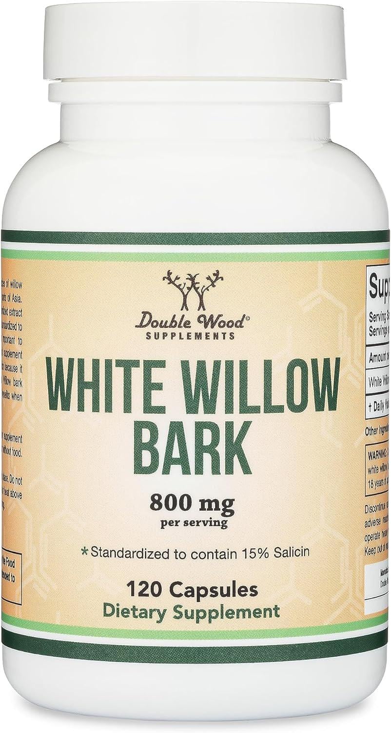 Экстракт коры белой ивы Double Wood White Willow Bark 800 mg 120 капс.