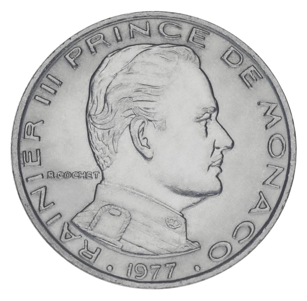 Коллекционная монета Монако 1 франк 1977 F-VF (М20440)