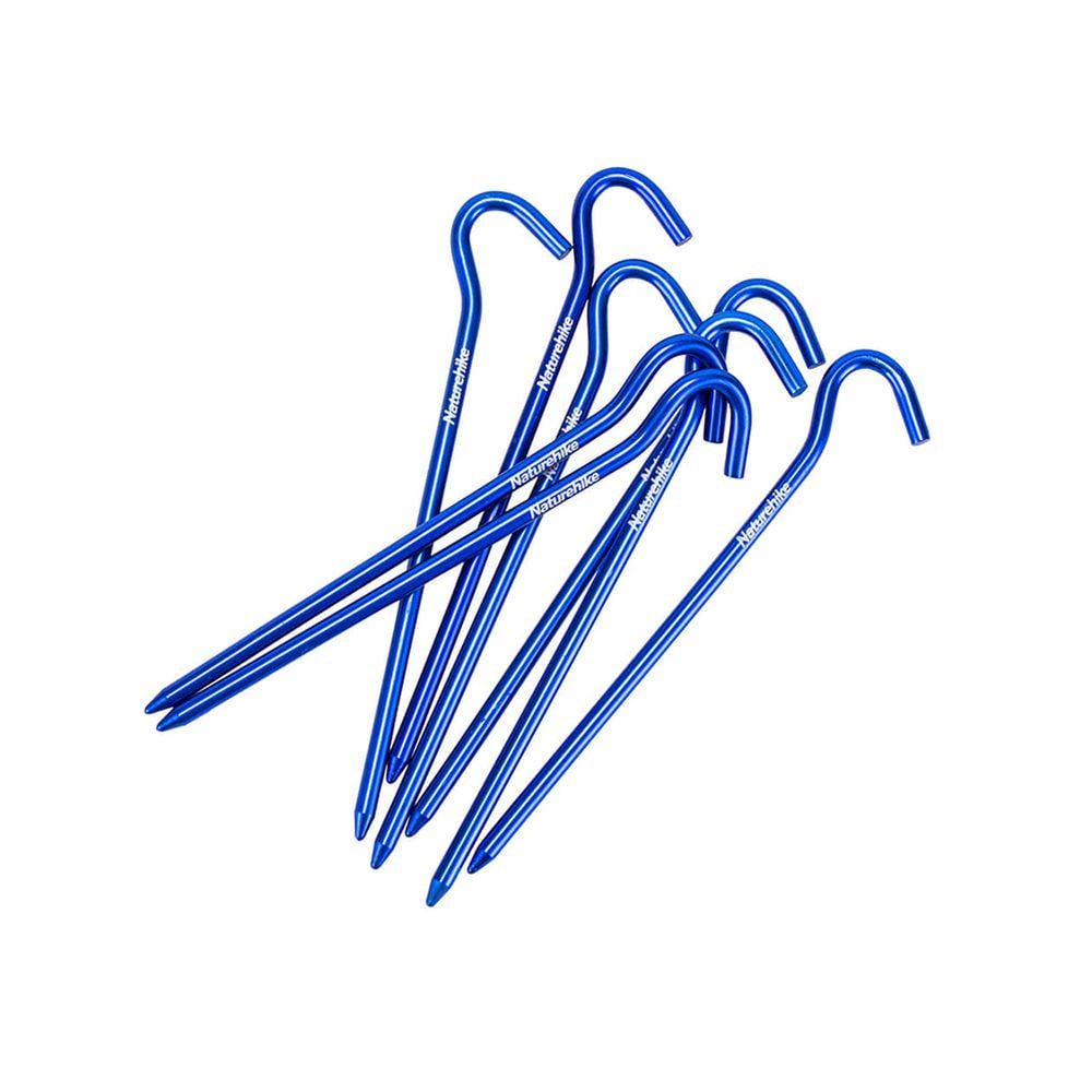 Кілки для намету з гачком Naturehike NH15A008-I 8 шт. 160 мм Blue (6927595717806B)