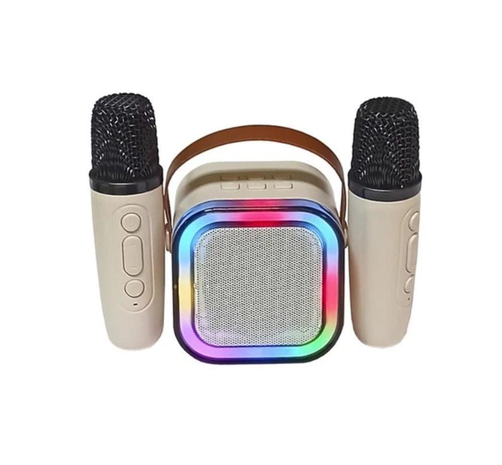 Колонка з 2 караоке мікрофонами та RGB підсвічуванням K12 10 W Bluetooth/USB/TF/AUX/Type-C