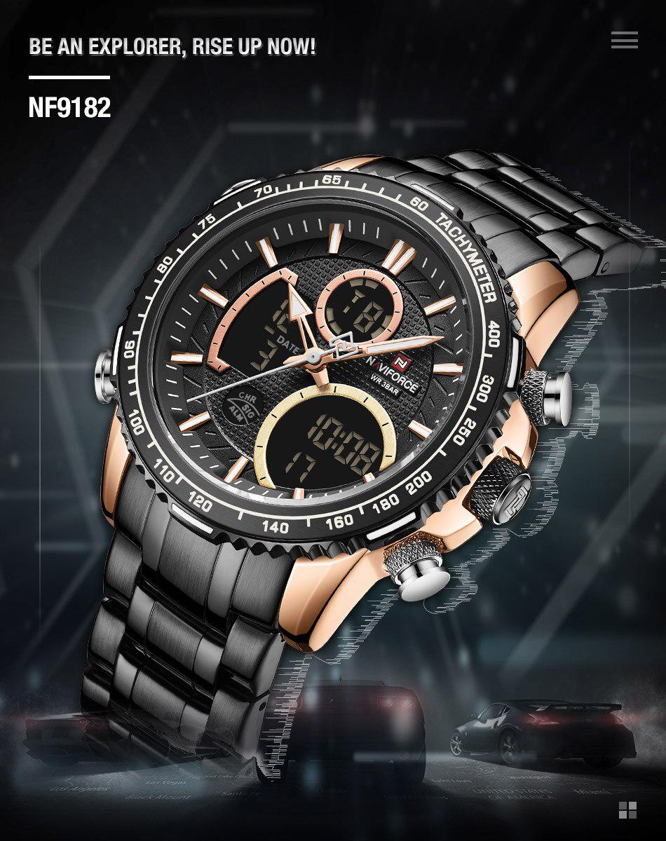 Чоловічий годинник Naviforce Fire 9182 Black - фото 2
