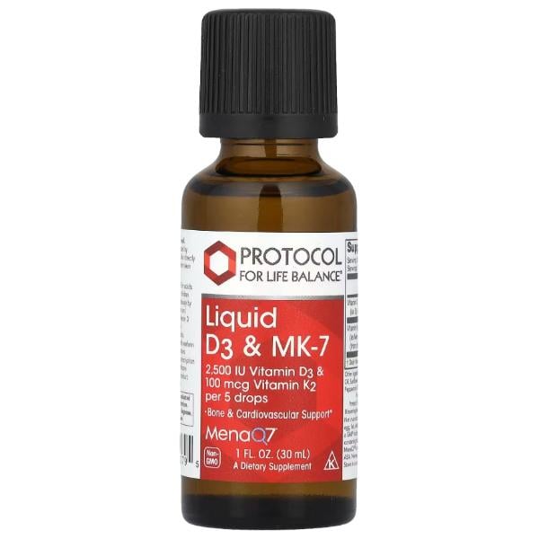 Комплекс Вітамін D3+K2 Protocol for Life Balance Liquid D3 & MK-7 30 мл 163 порції (000026356)