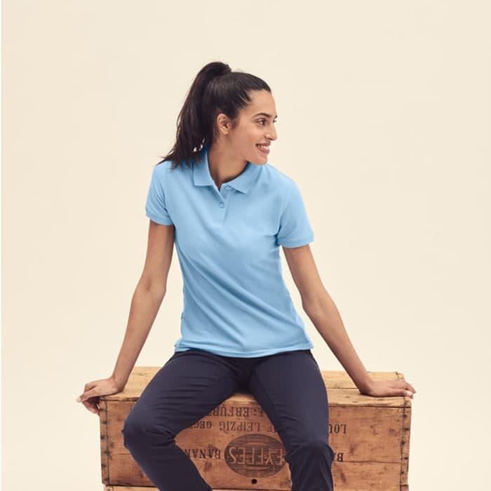 Поло женская Fruit of the Loom 63-402 Голубой (63-212-30-XS)