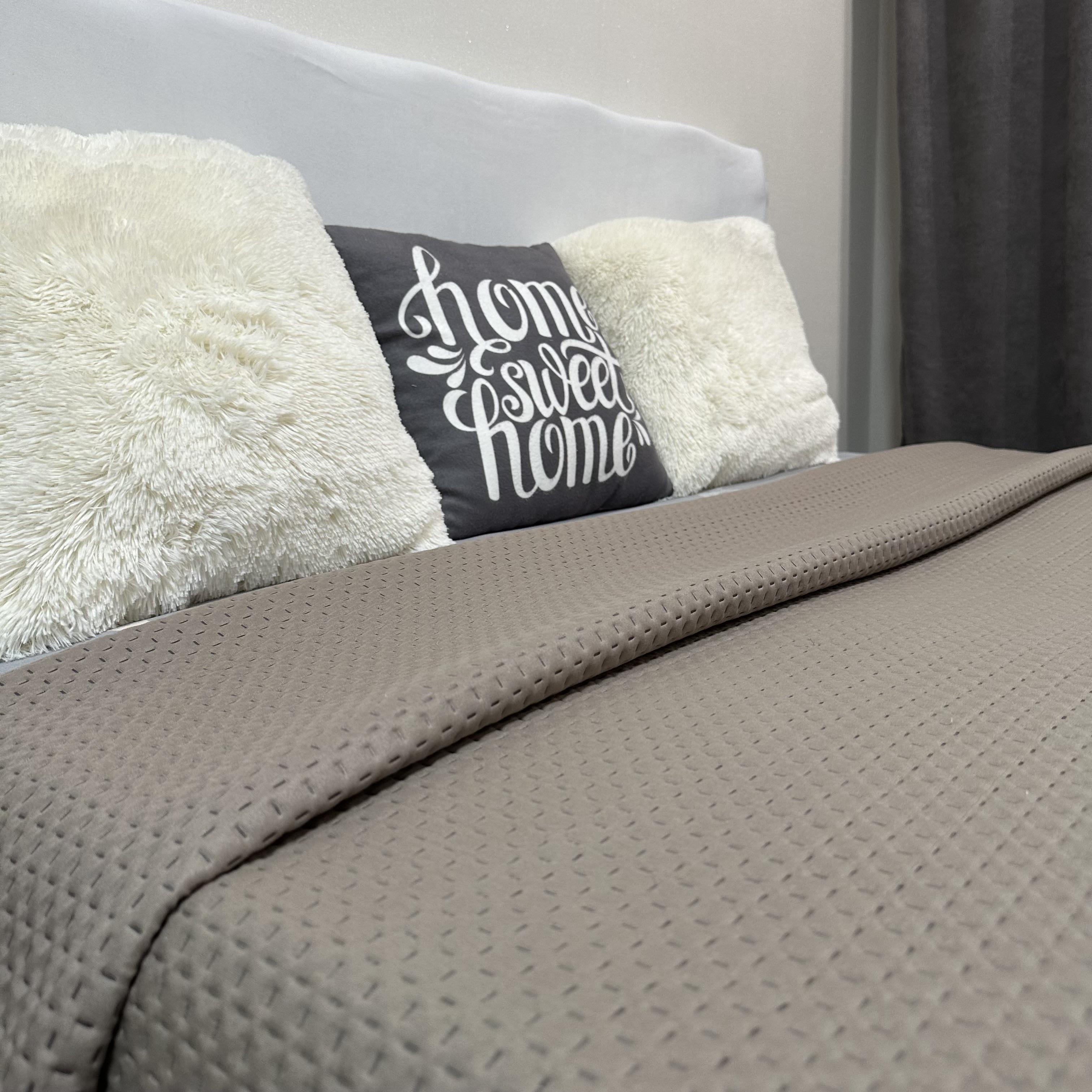 Покрывало на кровать евро 200x230 см Кофейный (Р-HB-1) - фото 8