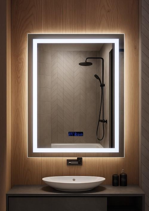 Дзеркало з підсвіткою та підігрівом Rimini Rectangular 800x600 мм (1027) - фото 1 Дзеркало з підсвіткою та підігрівом Rimini Rectangular 800x600 мм (1027) - фото 1