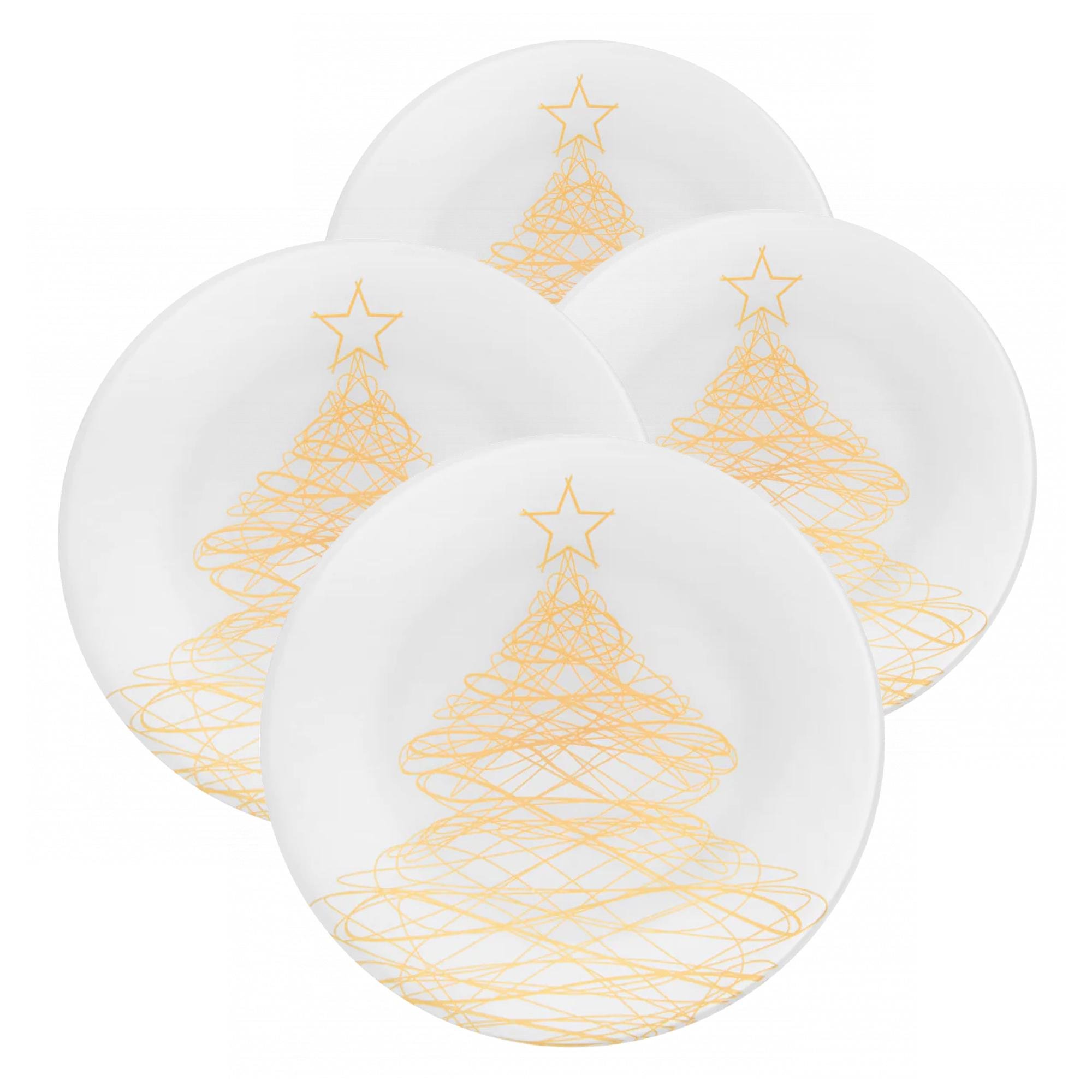 Набір новорічних скляних тарілок 25 см 4 шт. (11111153)